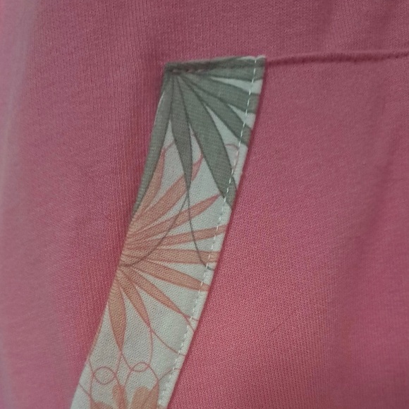 NEW YORK LAUNDRY Pink Tropical Print Short Sleeve Hoodie Jacket - Picture 3 of 8